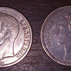 MONEDAS DE PLATA DE Bs. 2