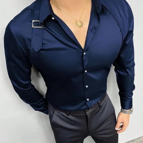 Camisa en satin con hebilla premium