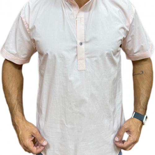 Camisa Manga Corta Cuello Mao